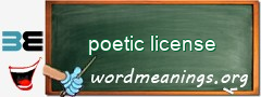 WordMeaning blackboard for poetic license